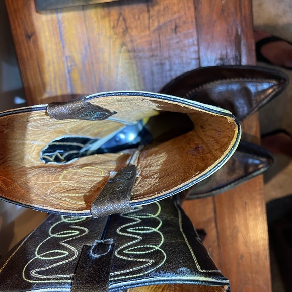 ACME Dark Brown Western Cowboy Boots - Picture 6 of 11